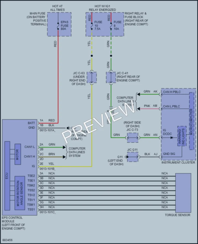 2024 Mazda CX90PlugIn Electronic Power Steering wiring diagram preview