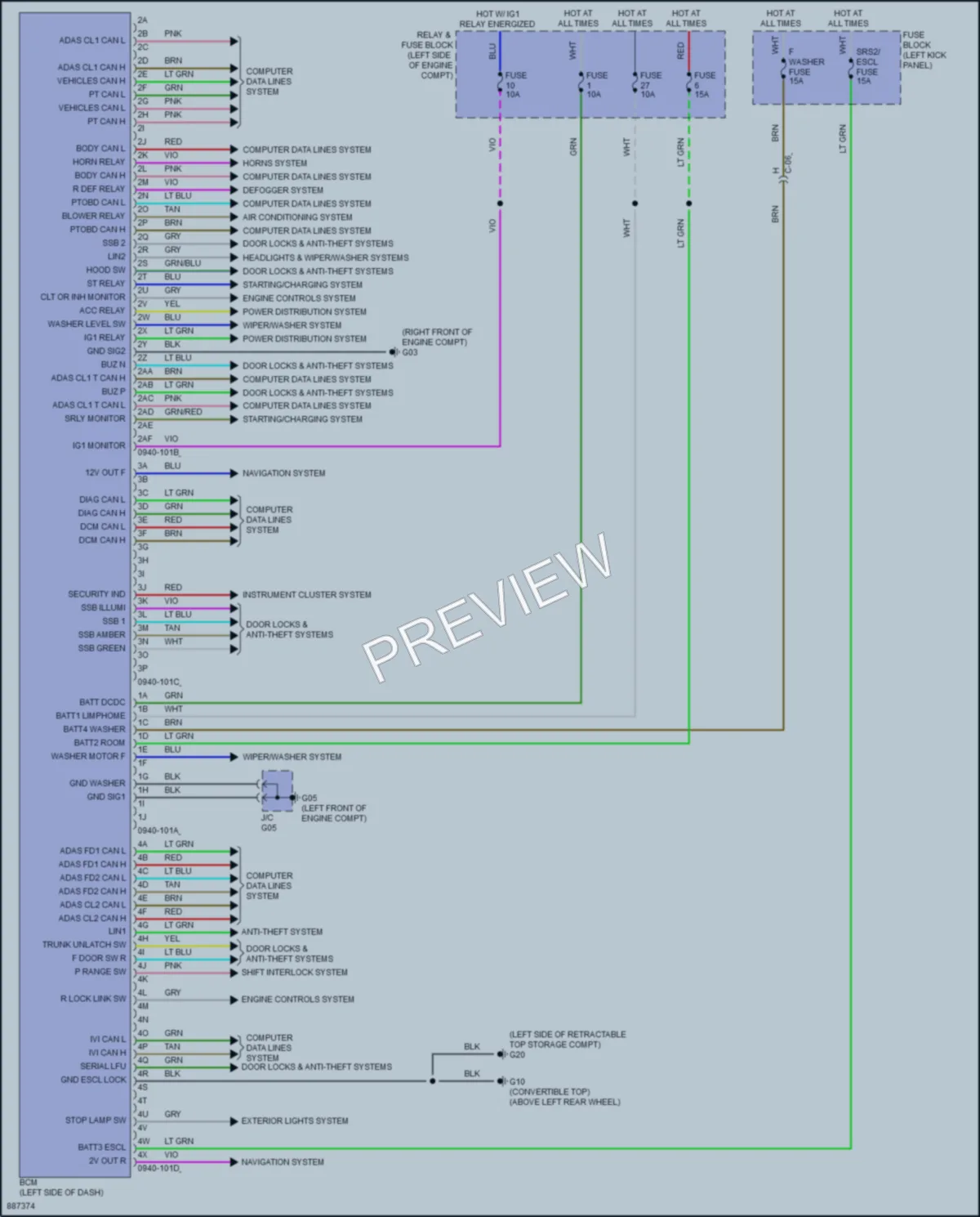 2024 Mazda MX5Miata Body Control Modules wiring diagram preview