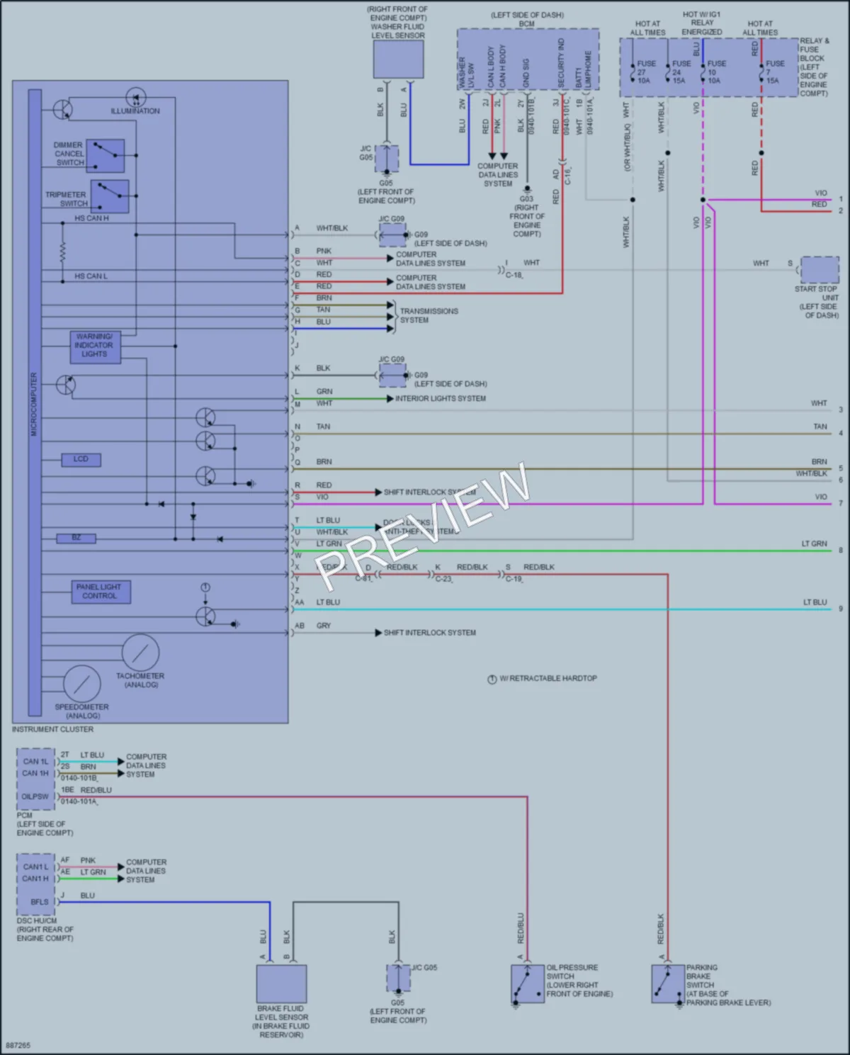 2024 Mazda MX5Miata Instrument Cluster wiring diagram preview