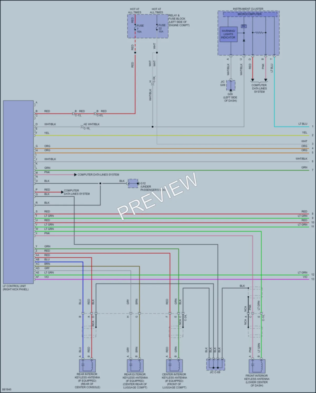 2024 Mazda MX5Miata Power Door Locks wiring diagram preview