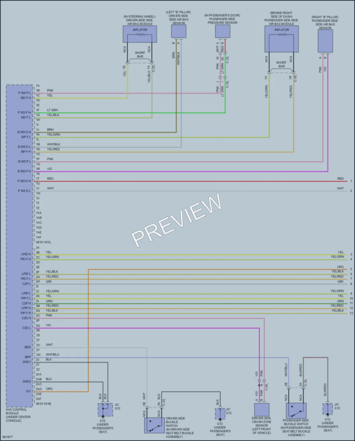 2024 Mazda MX5Miata Supplemental Restraints wiring diagram preview