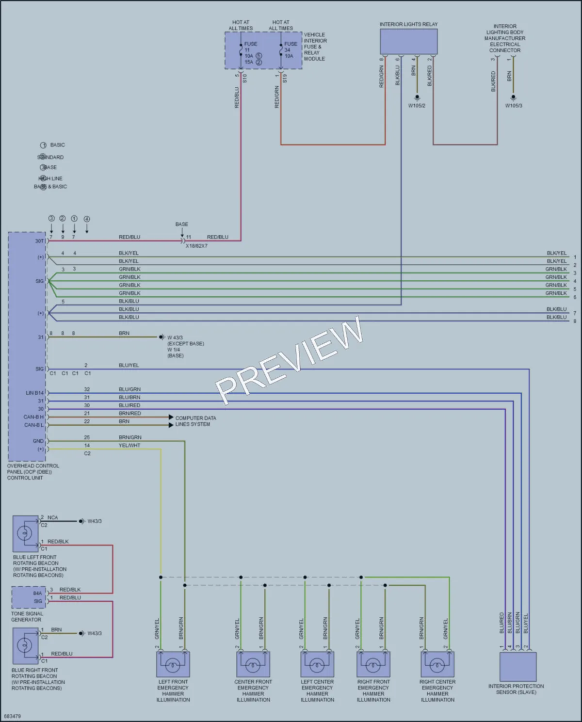 2024 MercedesBenz 3500Sprinter Interior Lights wiring diagram preview