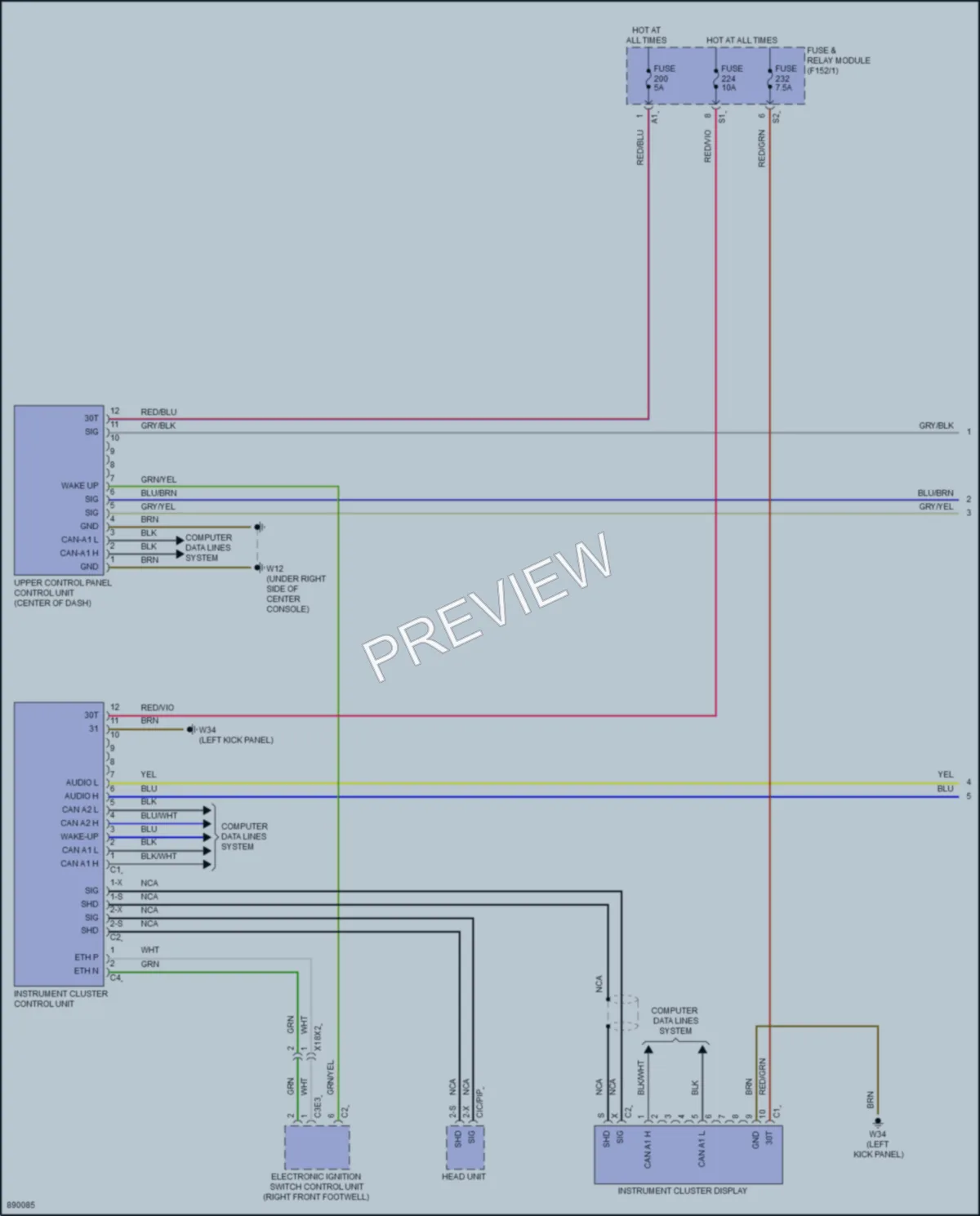 2024 MercedesBenz C300 Instrument Cluster wiring diagram preview