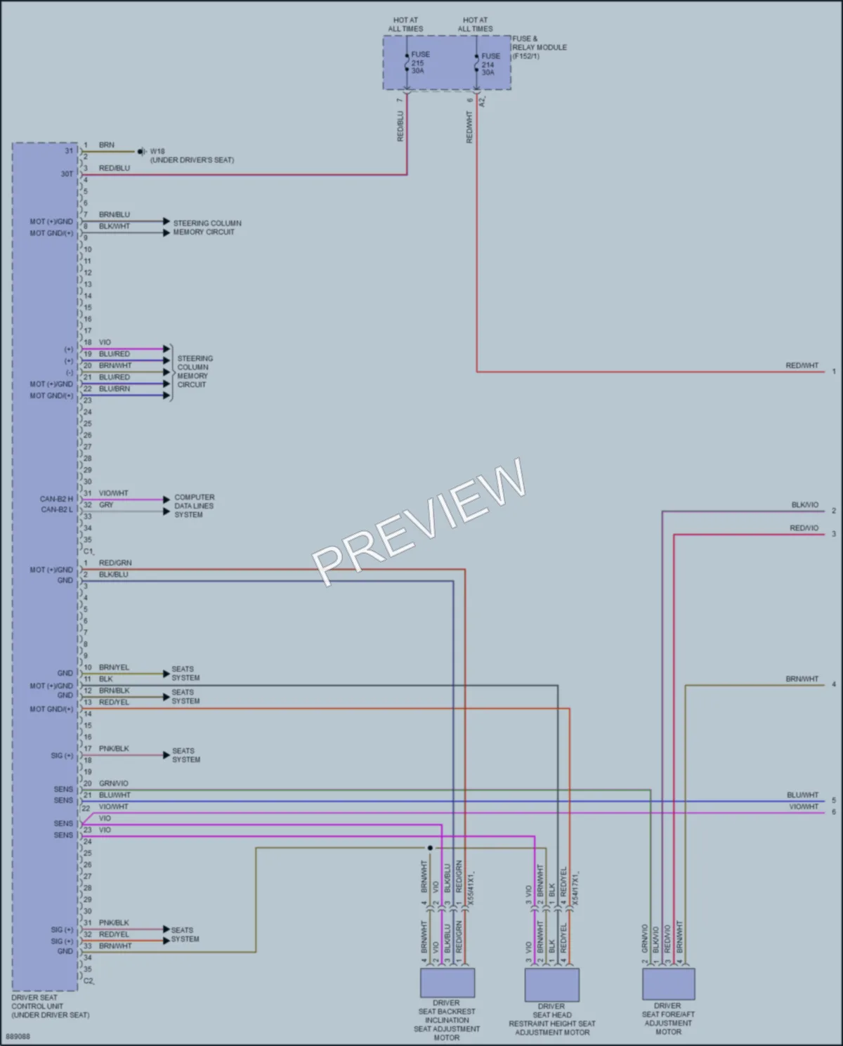 2024 MercedesBenz C300 Memory Systems wiring diagram preview