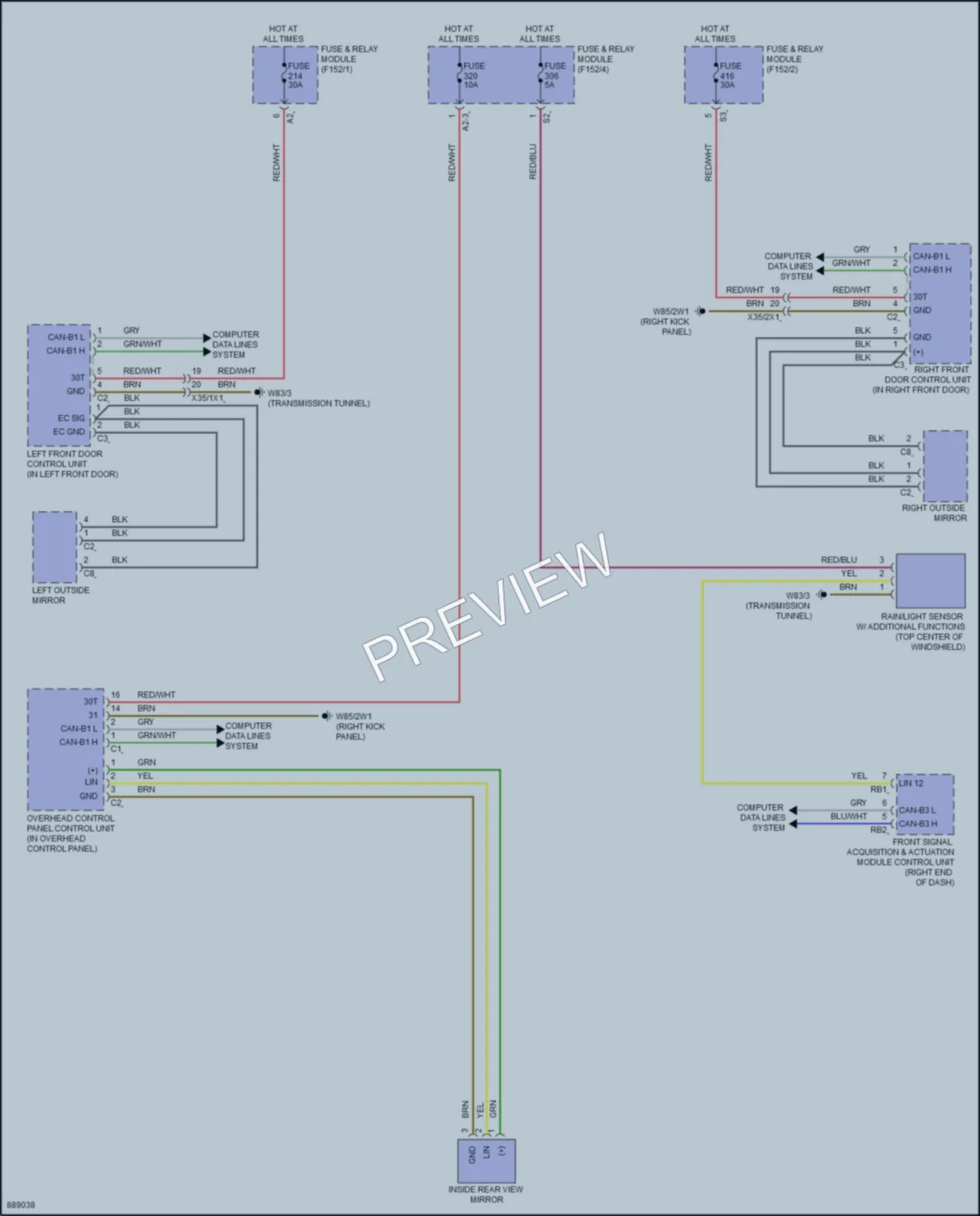 2024 MercedesBenz C300 Power Mirrors wiring diagram preview