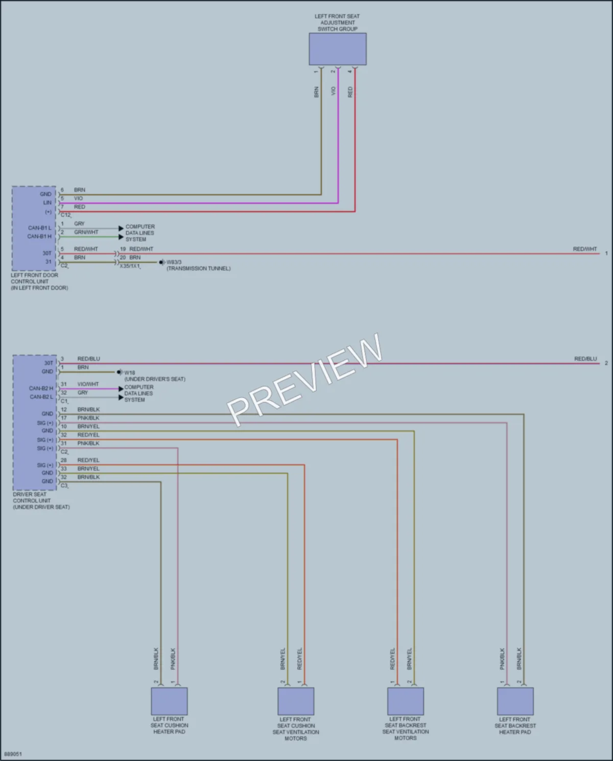 2024 MercedesBenz C300 Power Seats wiring diagram preview