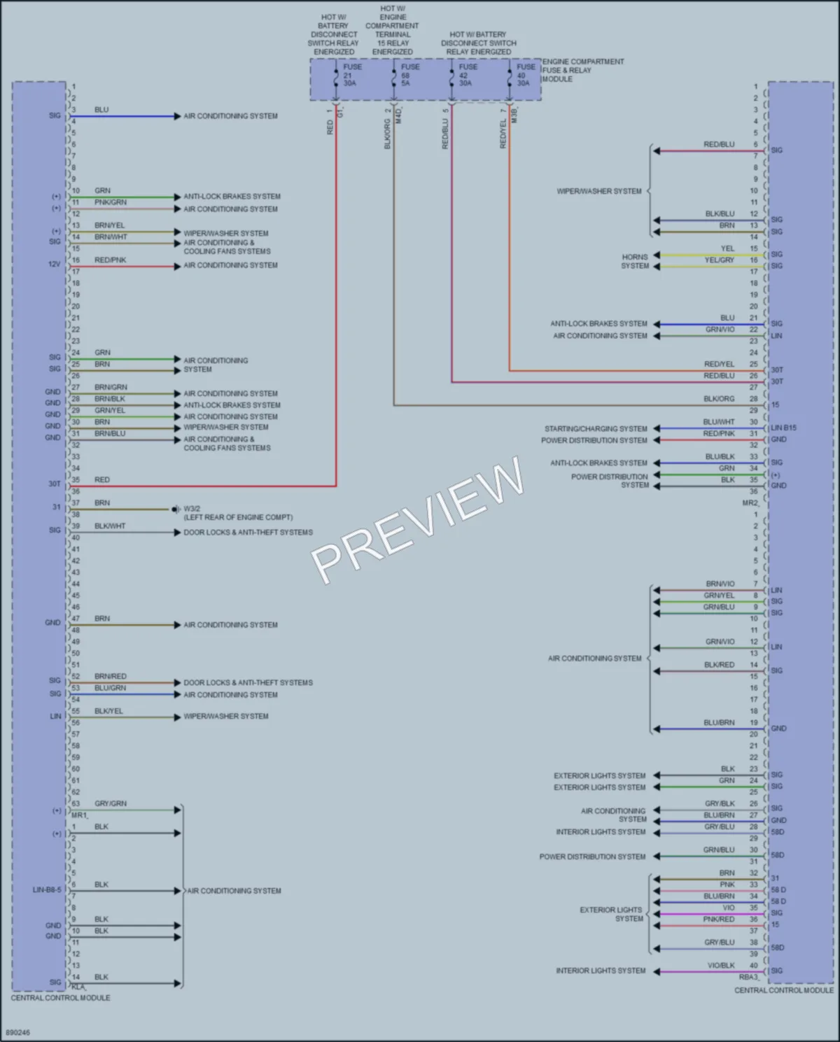 2024 MercedesBenz CLA250 Body Control Modules wiring diagram preview