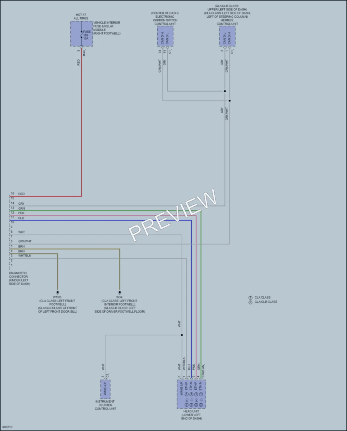 2024 MercedesBenz CLA250 Computer Data Lines wiring diagram preview