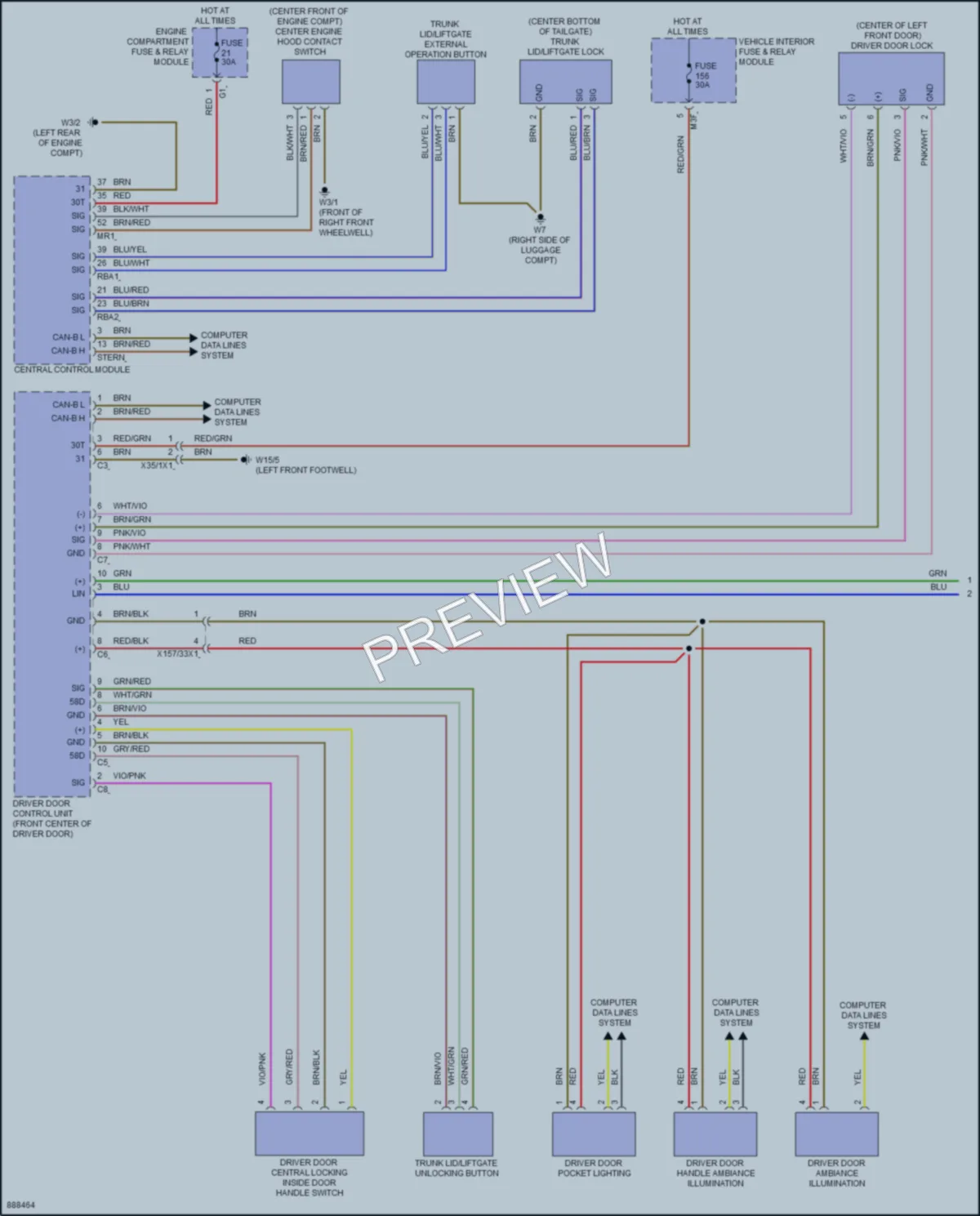 2024 MercedesBenz CLA250 Power Door Locks wiring diagram preview