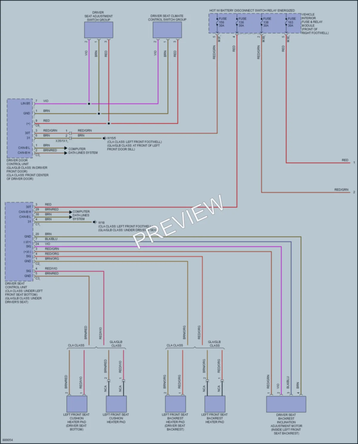2024 MercedesBenz CLA250 Power Seats wiring diagram preview