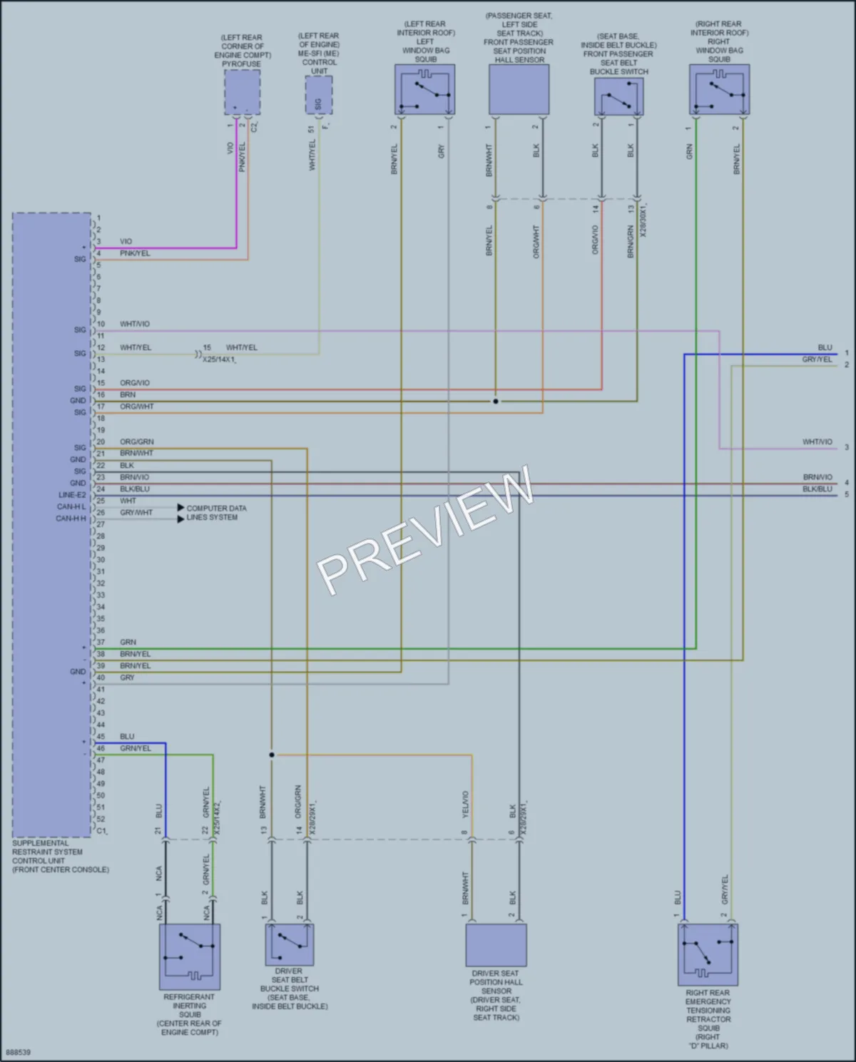 2024 MercedesBenz CLA250 Supplemental Restraints wiring diagram preview