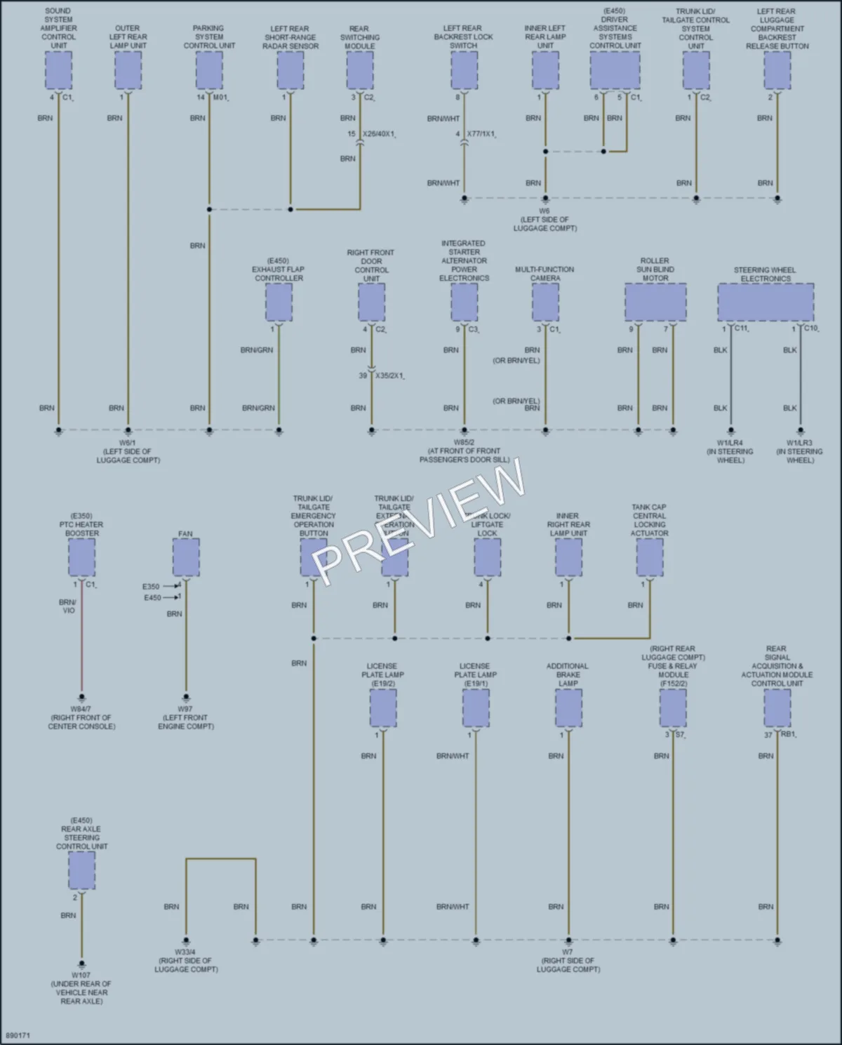2024 MercedesBenz E350 Ground Distribution wiring diagram preview