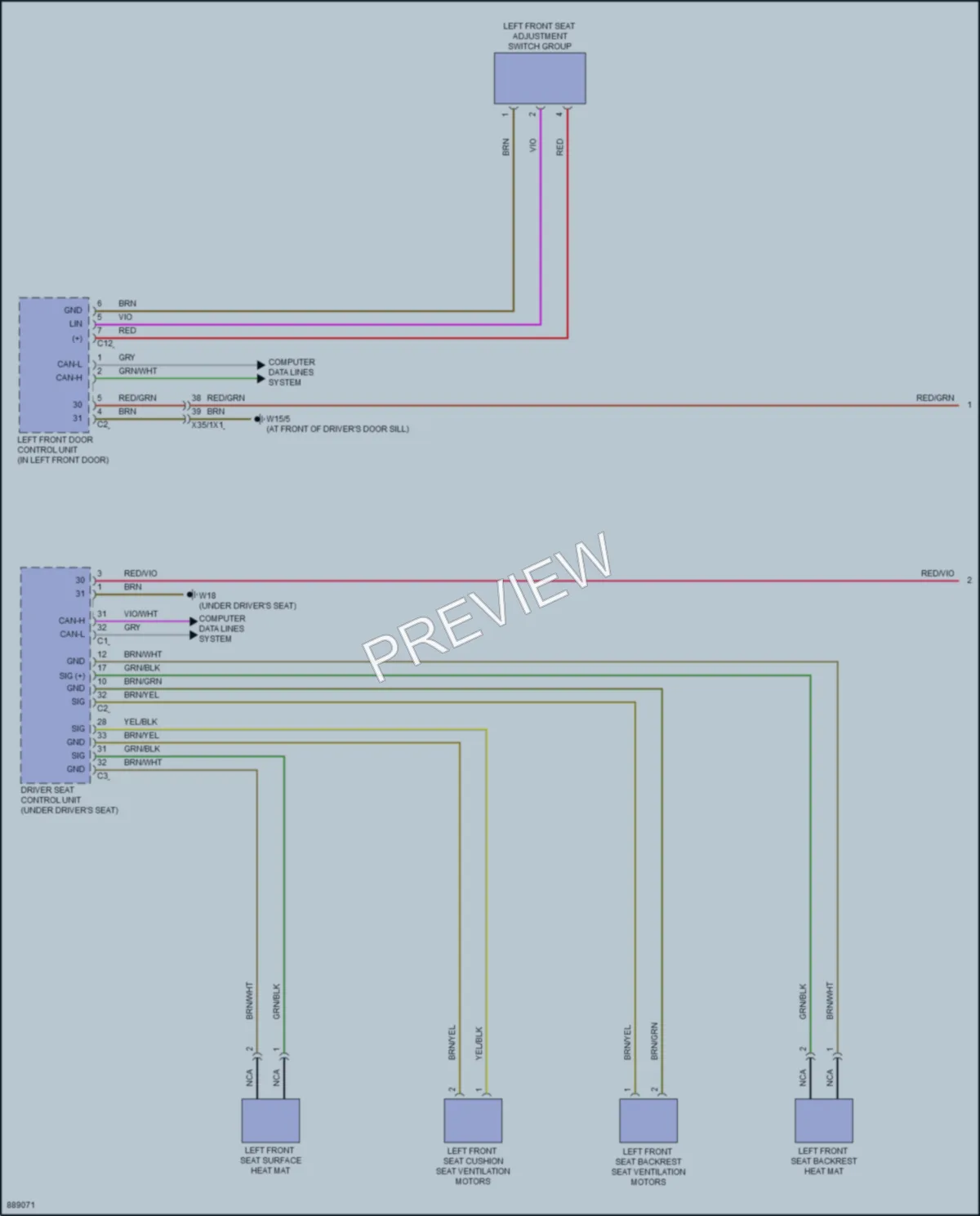 2024 MercedesBenz E350 Power Seats wiring diagram preview