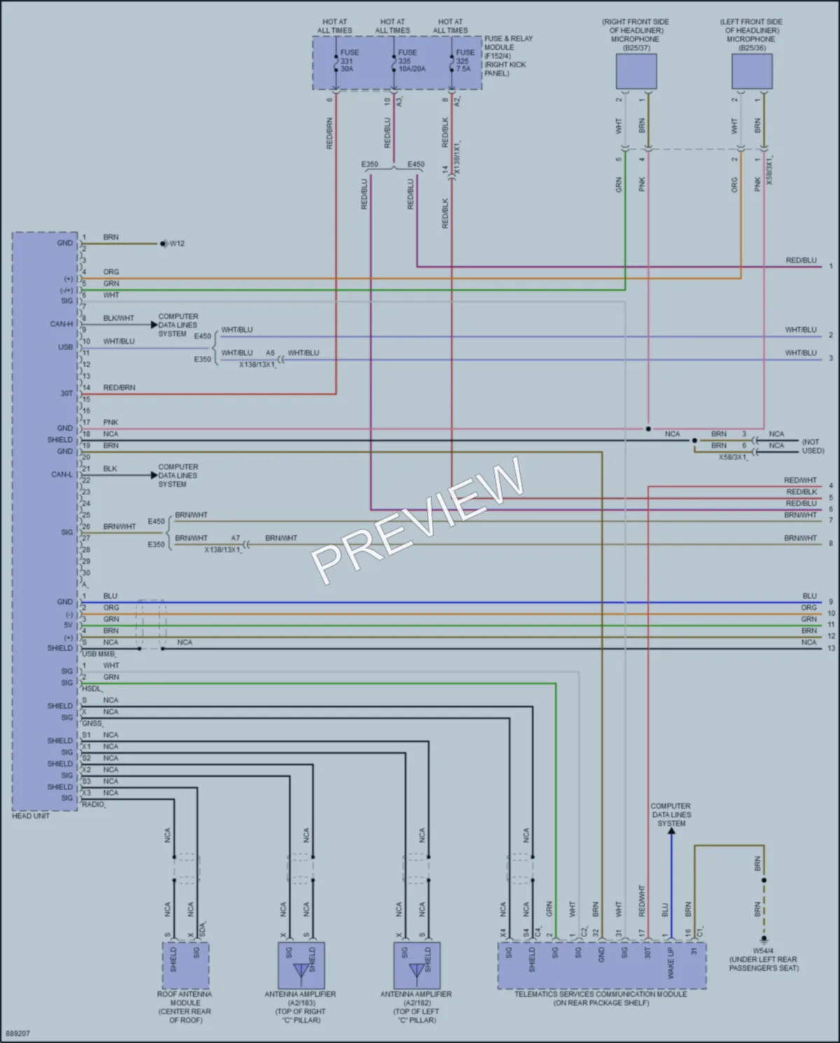 2024 MercedesBenz E350 Radio wiring diagram preview