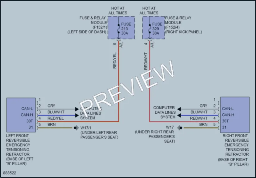 2024 MercedesBenz E350 Supplemental Restraints wiring diagram preview