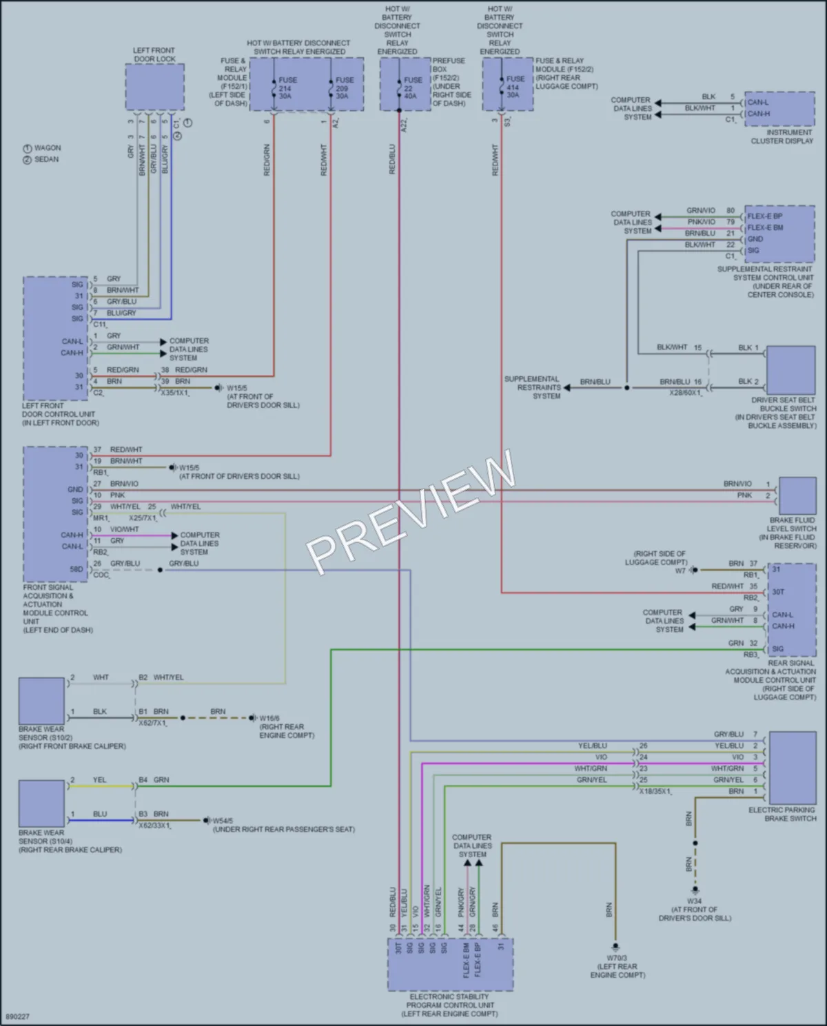 2024 MercedesBenz E350 Warning Systems wiring diagram preview