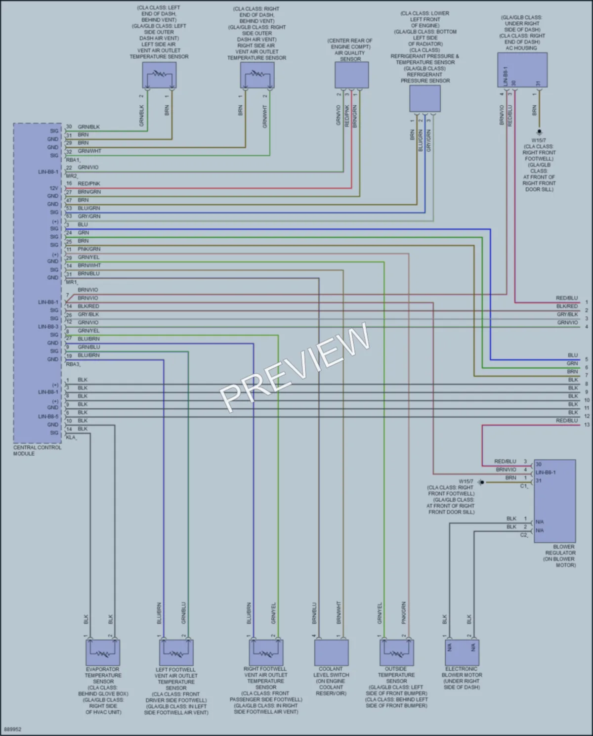 2024 MercedesBenz GLA250 Air Conditioning wiring diagram preview