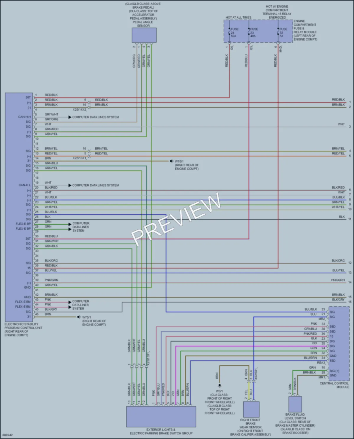 2024 MercedesBenz GLA250 Anti Lock Brakes wiring diagram preview