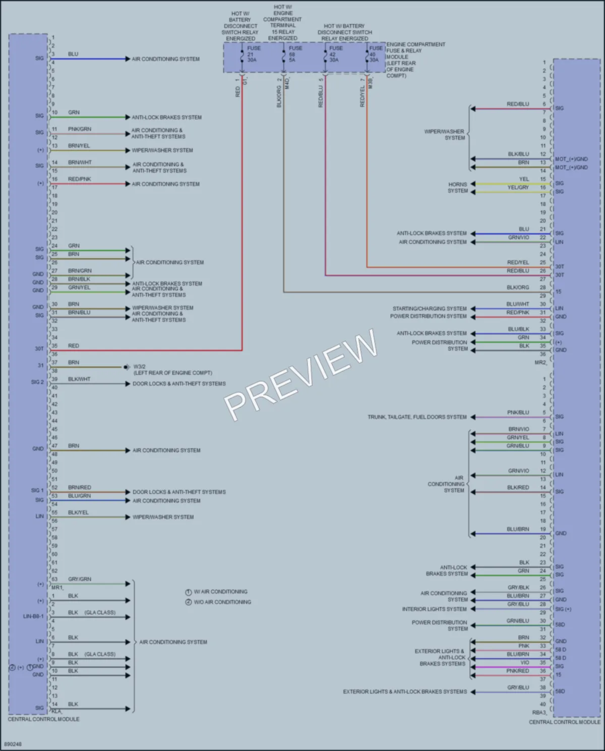 2024 MercedesBenz GLA250 Body Control Modules wiring diagram preview