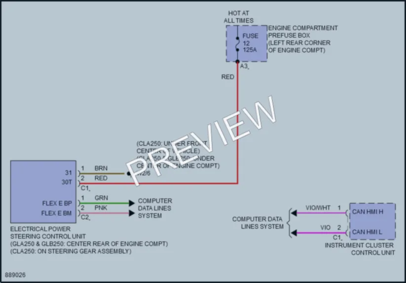 2024 MercedesBenz GLA250 Electronic Power Steering wiring diagram preview