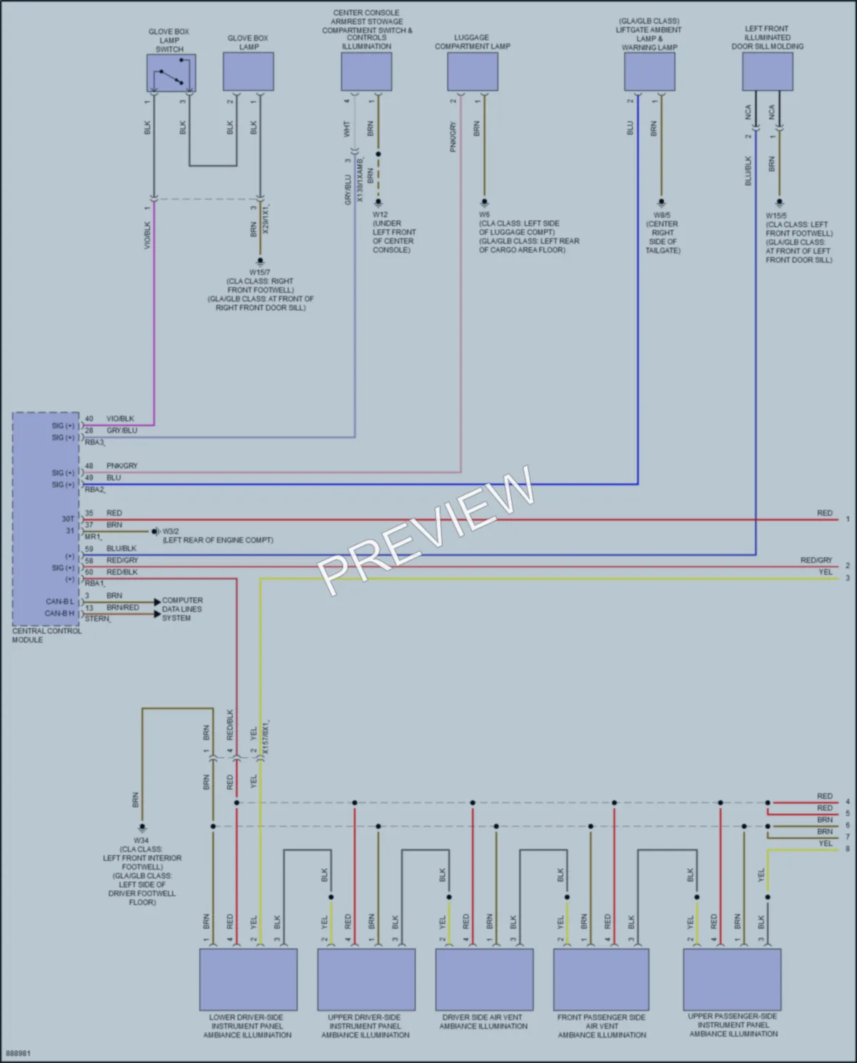 2024 MercedesBenz GLA250 Interior Lights wiring diagram preview