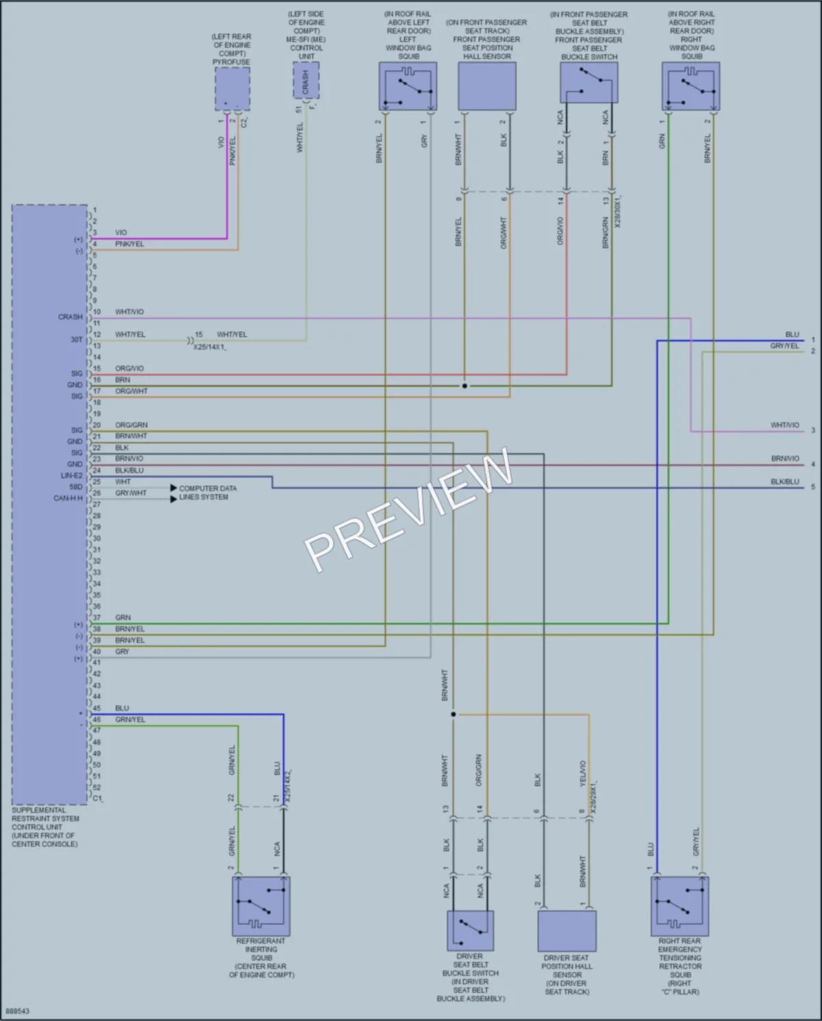 2024 MercedesBenz GLA250 Supplemental Restraints wiring diagram preview