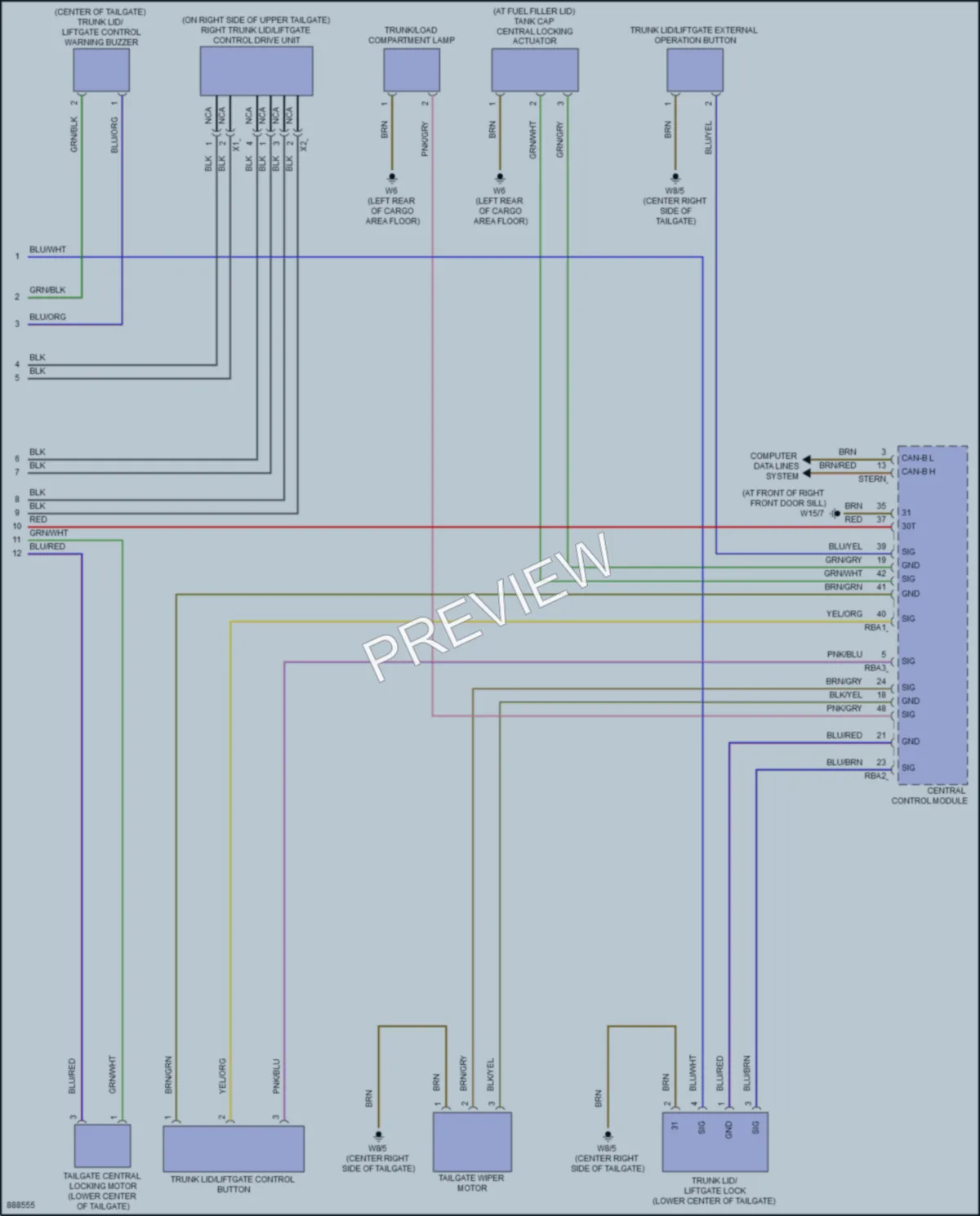 2024 MercedesBenz GLA250 Trunk Tailgate Fuel Door wiring diagram preview