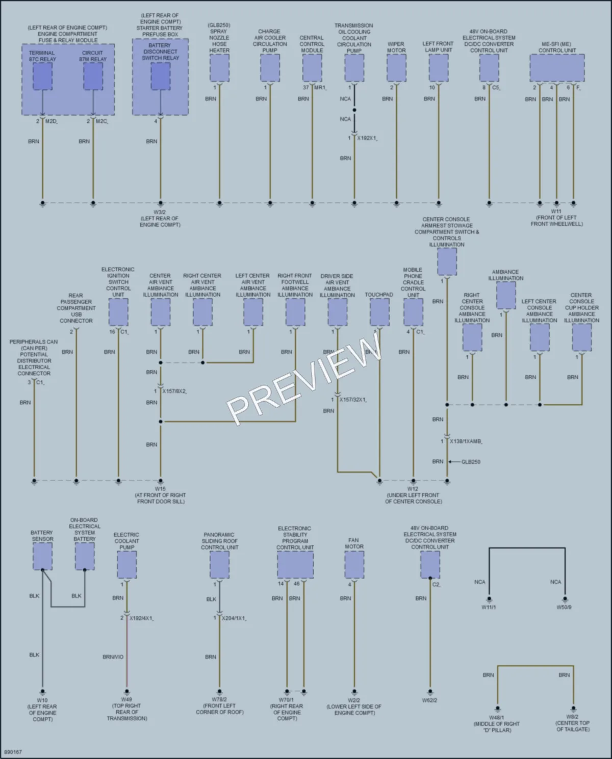 2024 MercedesBenz GLB250 Ground Distribution wiring diagram preview