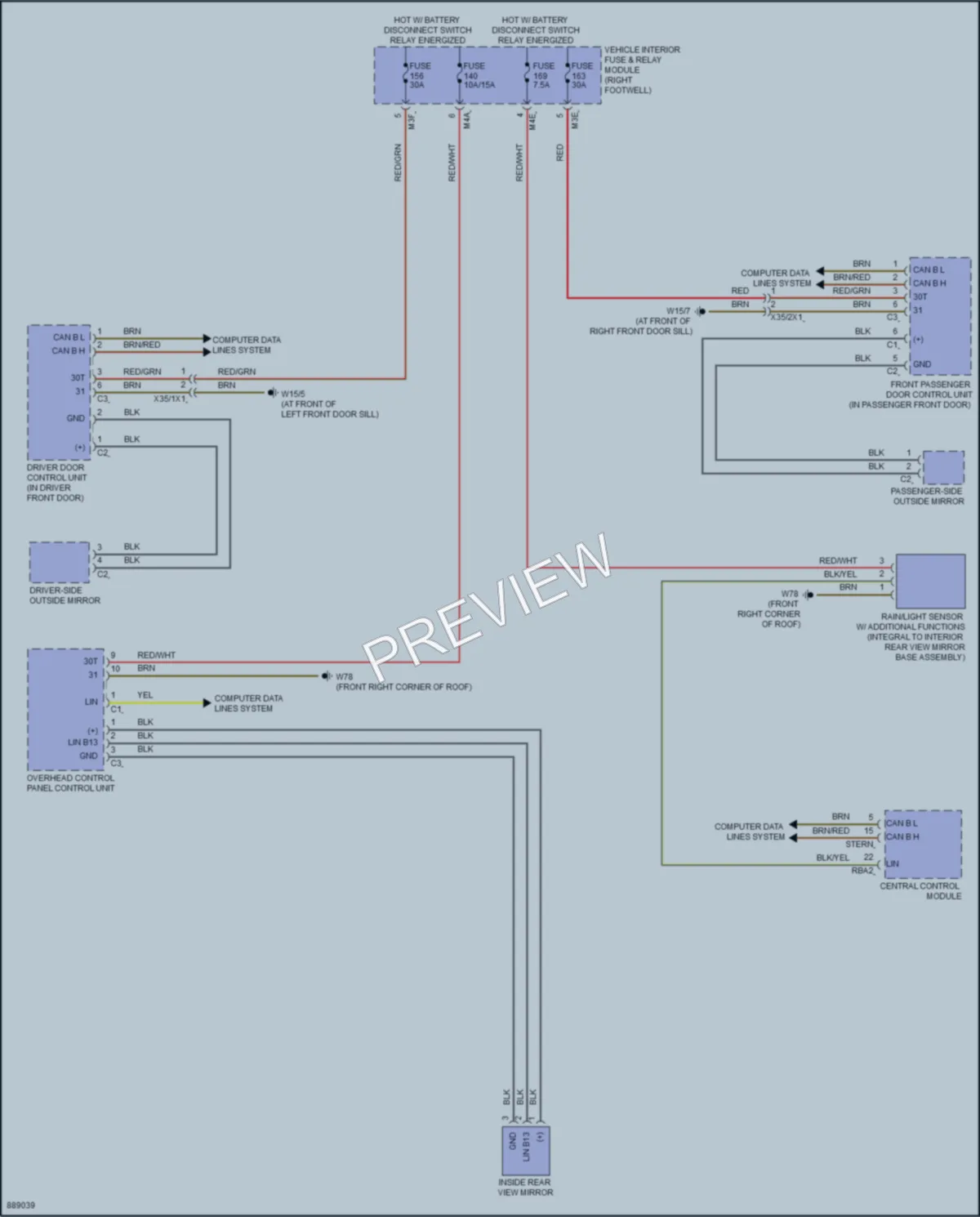 2024 MercedesBenz GLB250 Power Mirrors wiring diagram preview