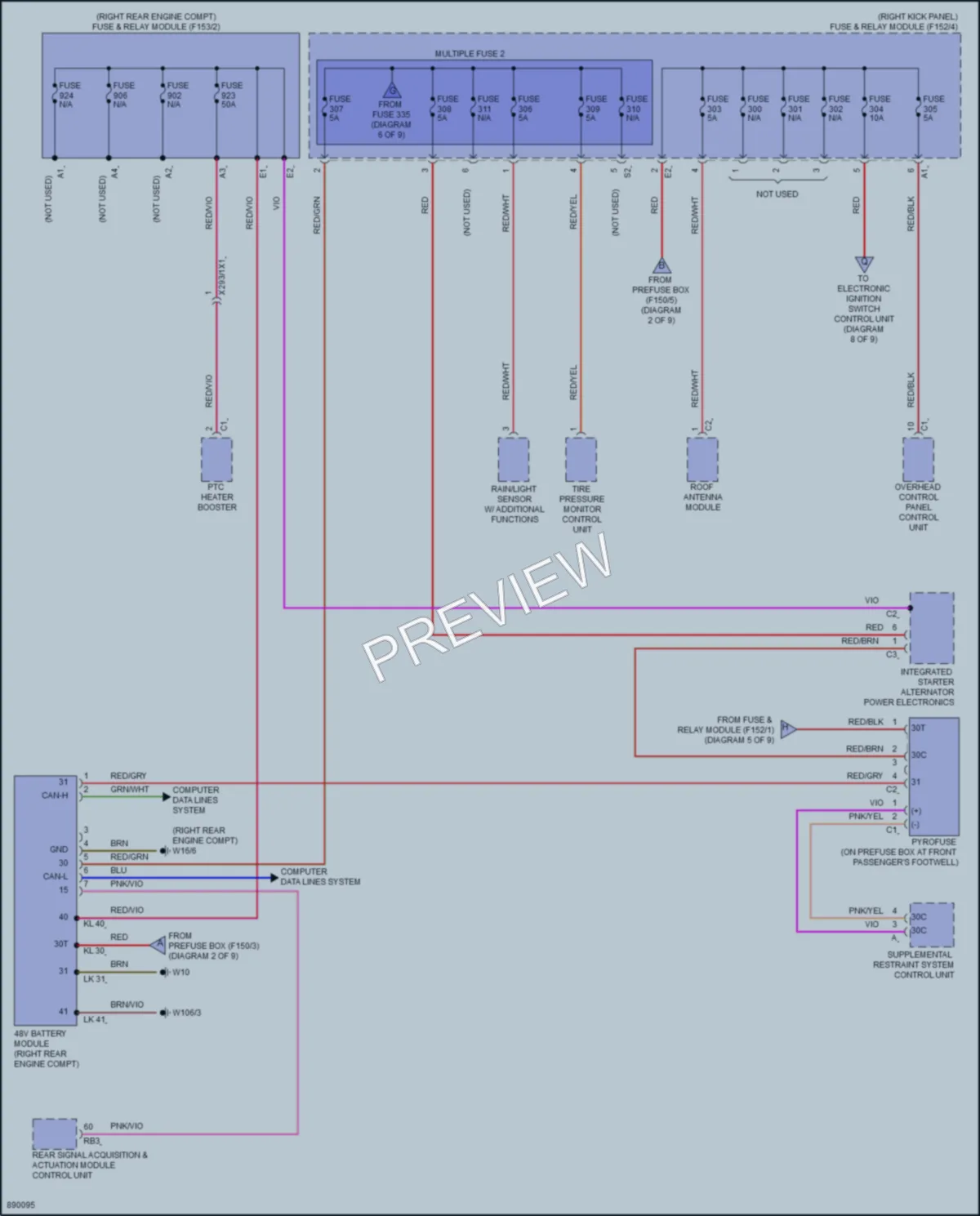 2024 MercedesBenz GLC300 Power Distribution wiring diagram preview