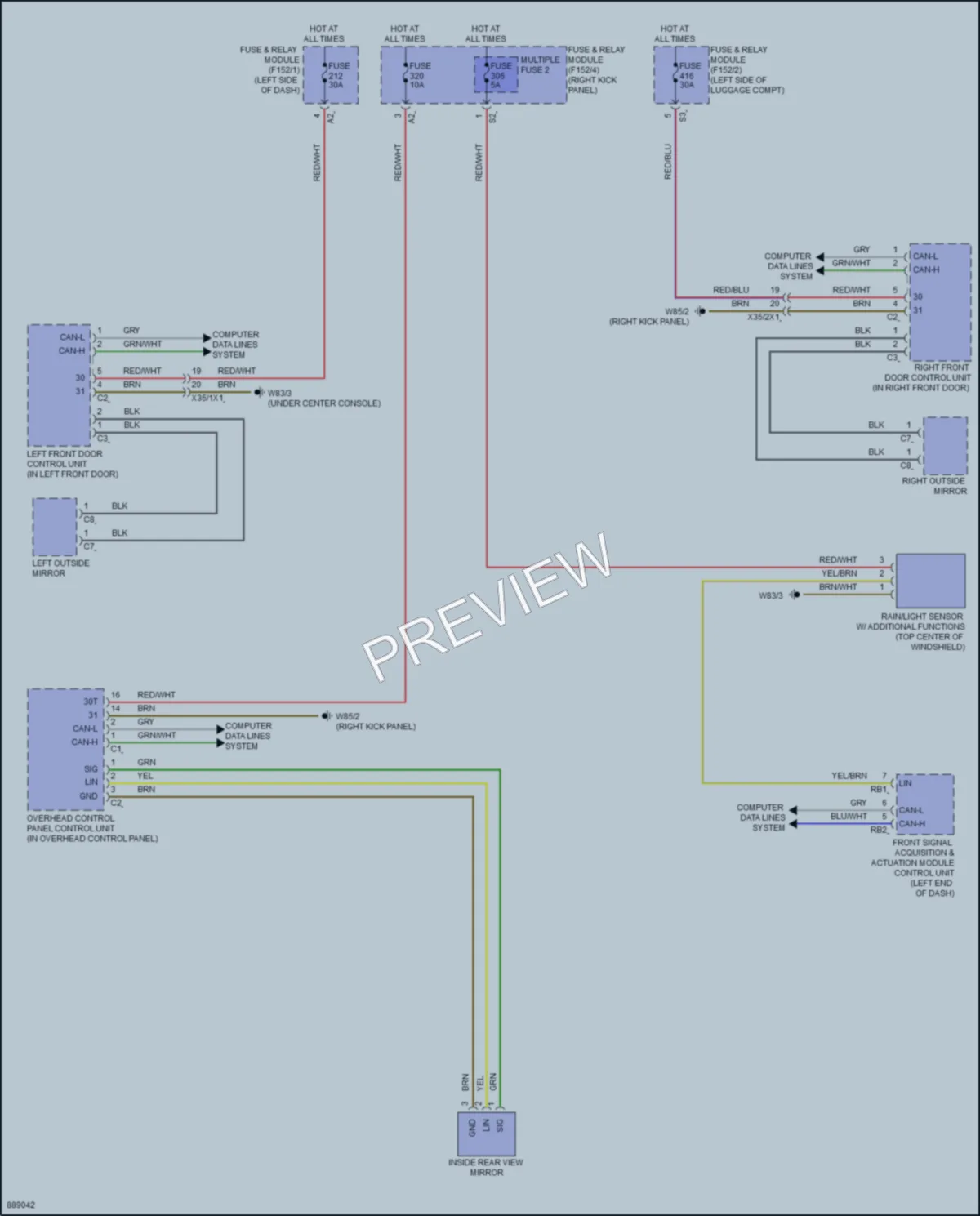 2024 MercedesBenz GLC300 Power Mirrors wiring diagram preview