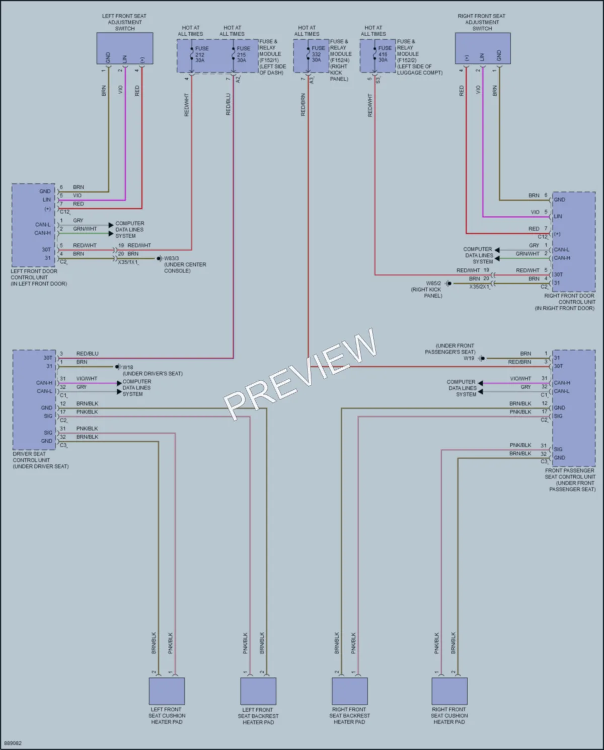 2024 MercedesBenz GLC300 Power Seats wiring diagram preview