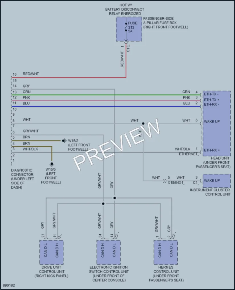 2024 MercedesBenz GLE350 Computer Data Lines wiring diagram preview