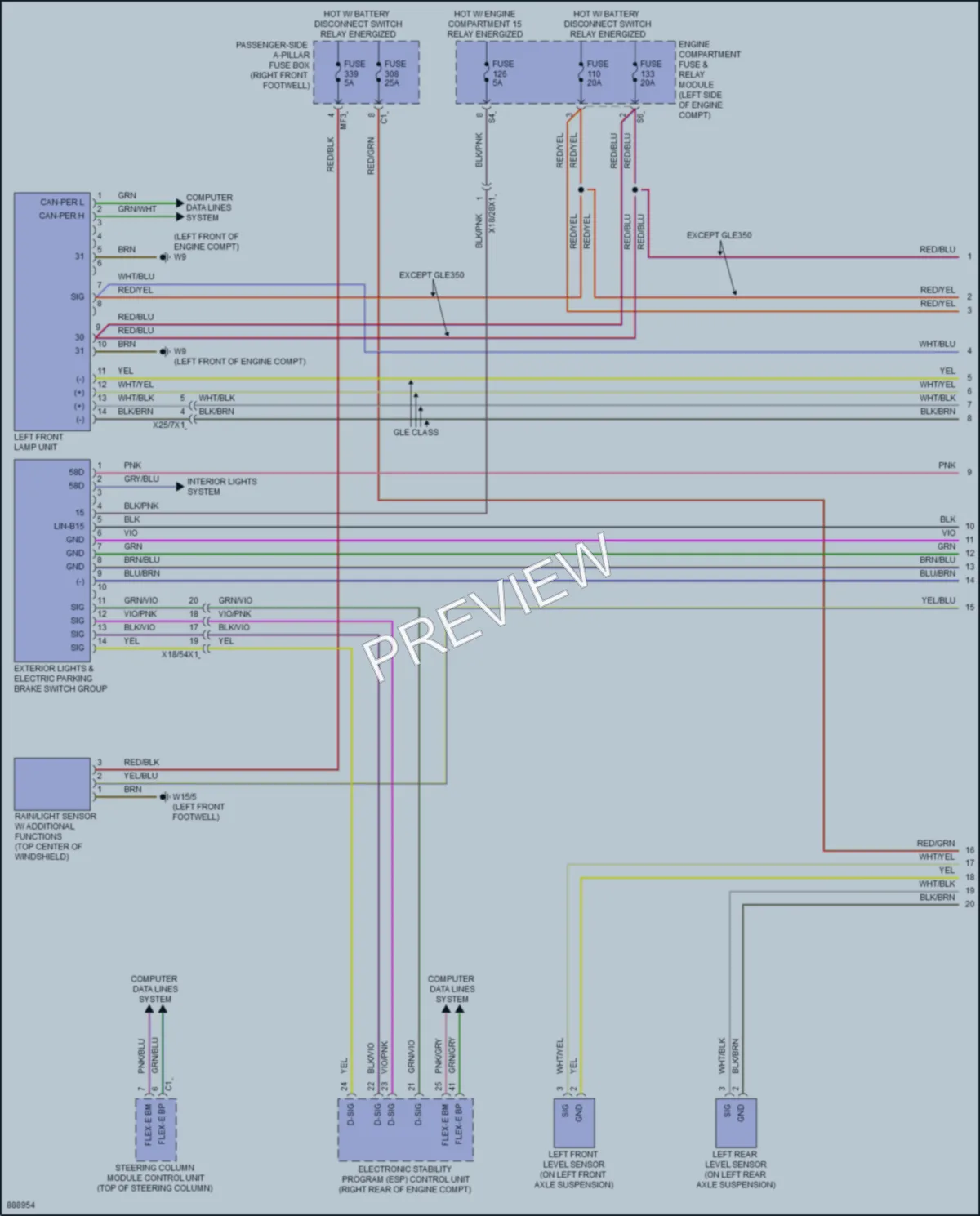 2024 MercedesBenz GLE350 Headlights wiring diagram preview