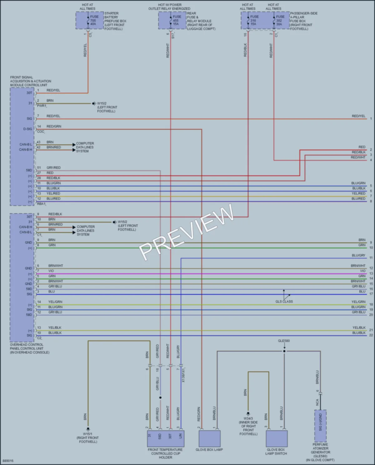 2024 MercedesBenz GLE350 Interior Lights wiring diagram preview