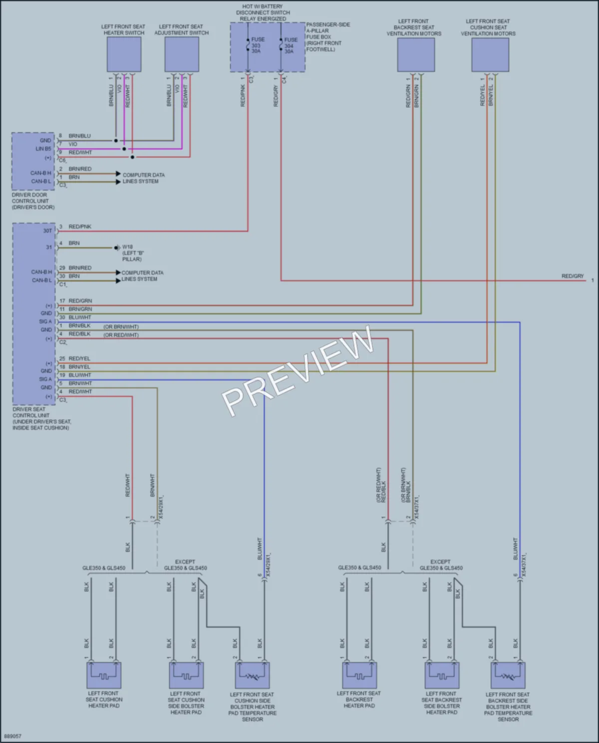 2024 MercedesBenz GLE350 Power Seats wiring diagram preview