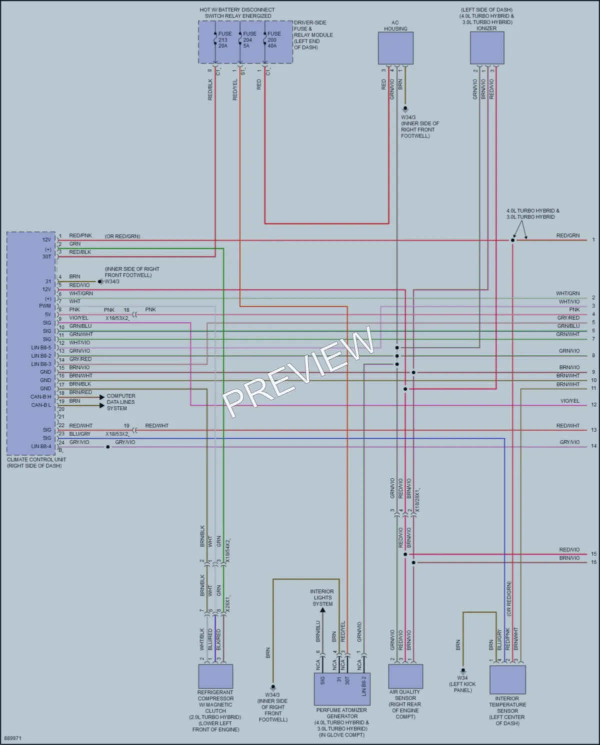 2024 MercedesBenz GLE450 Air Conditioning wiring diagram preview