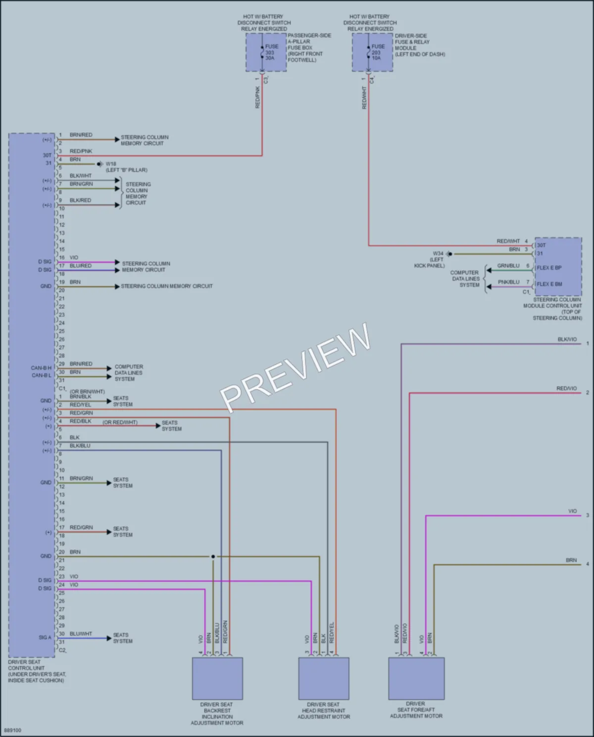 2024 MercedesBenz GLE580 Memory Systems wiring diagram preview