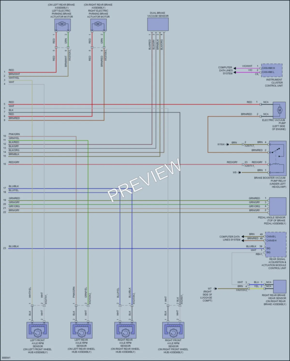 2024 MercedesBenz GLS450 Anti Lock Brakes wiring diagram preview