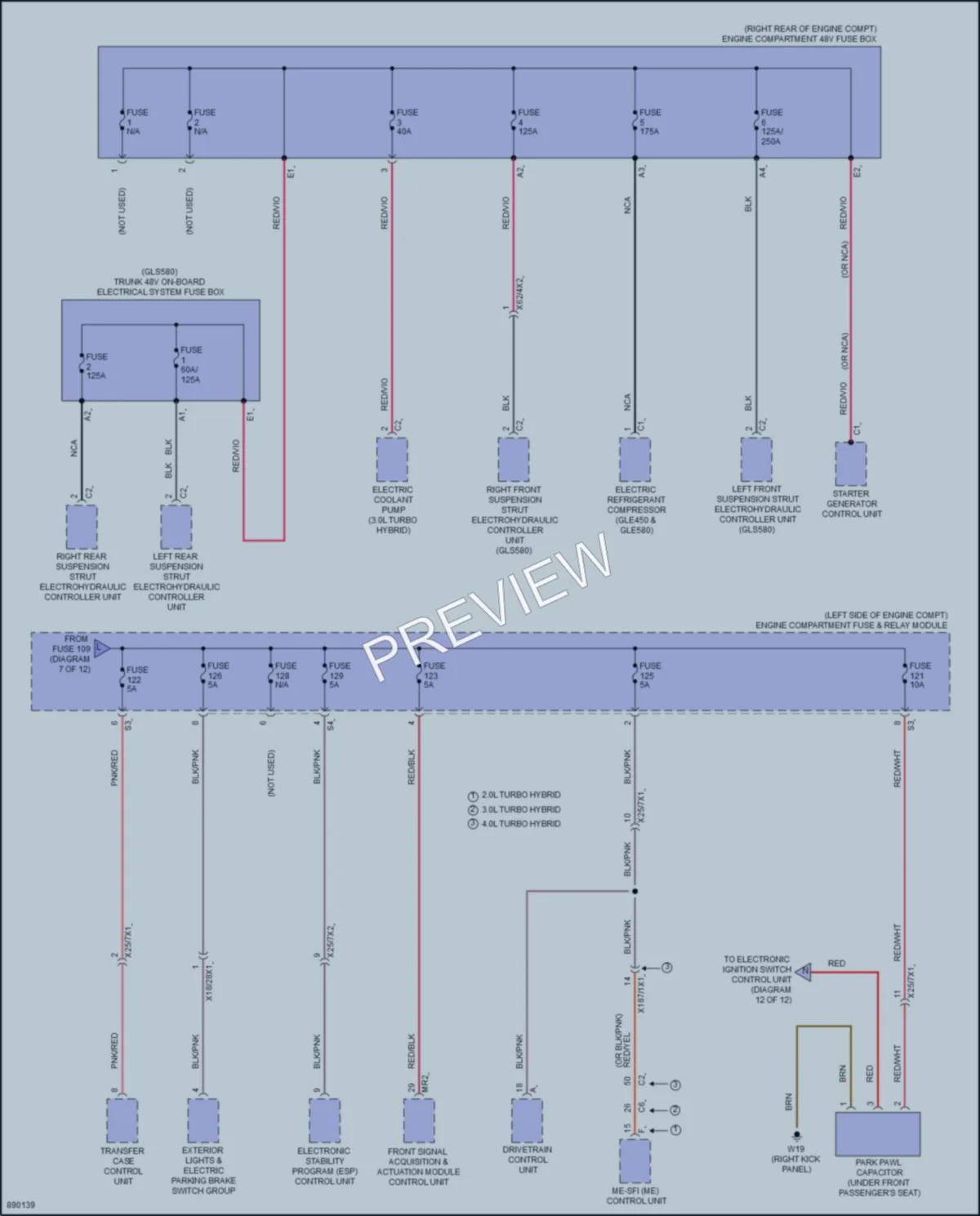 2024 MercedesBenz GLS450 Power Distribution wiring diagram preview