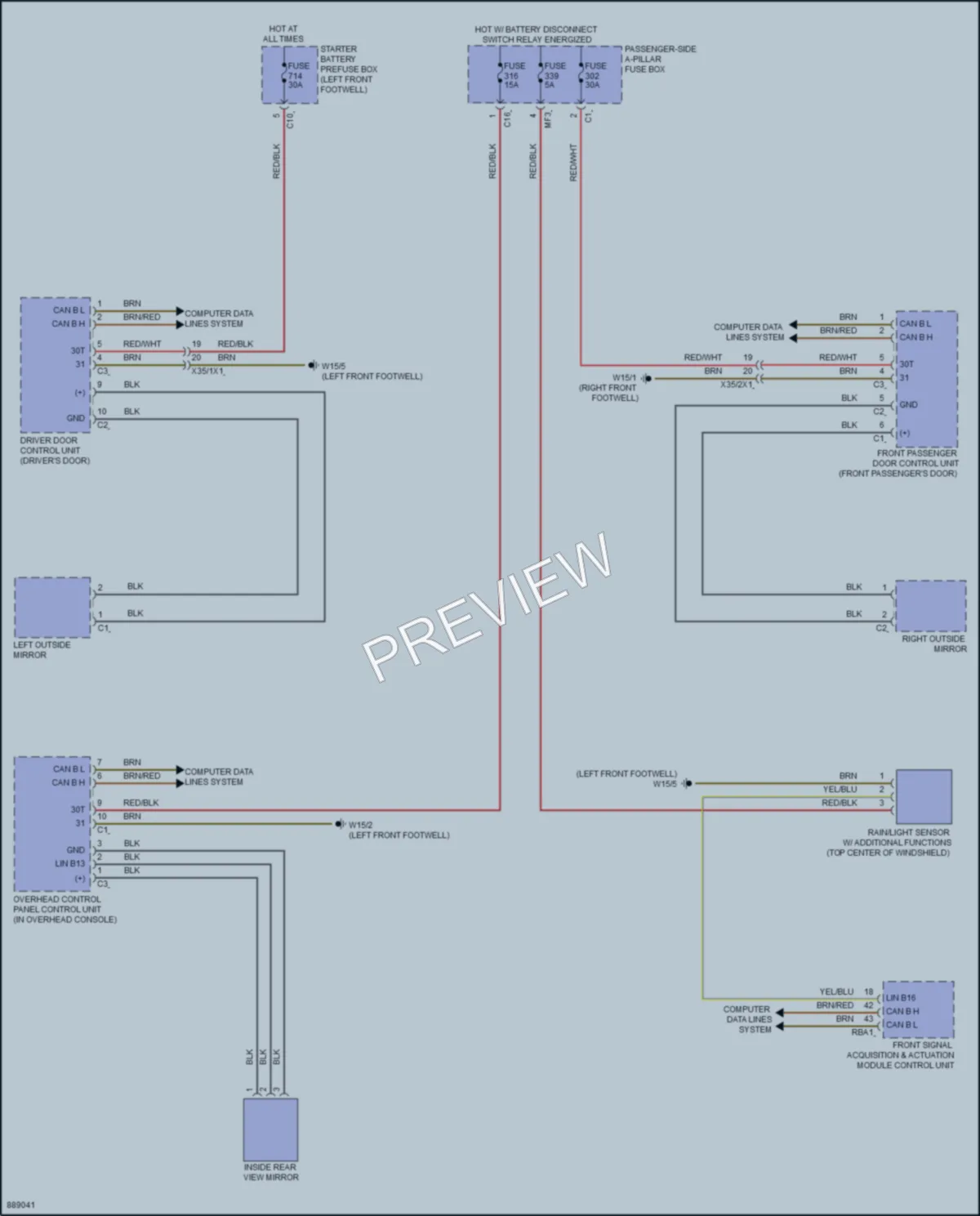 2024 MercedesBenz GLS450 Power Mirrors wiring diagram preview