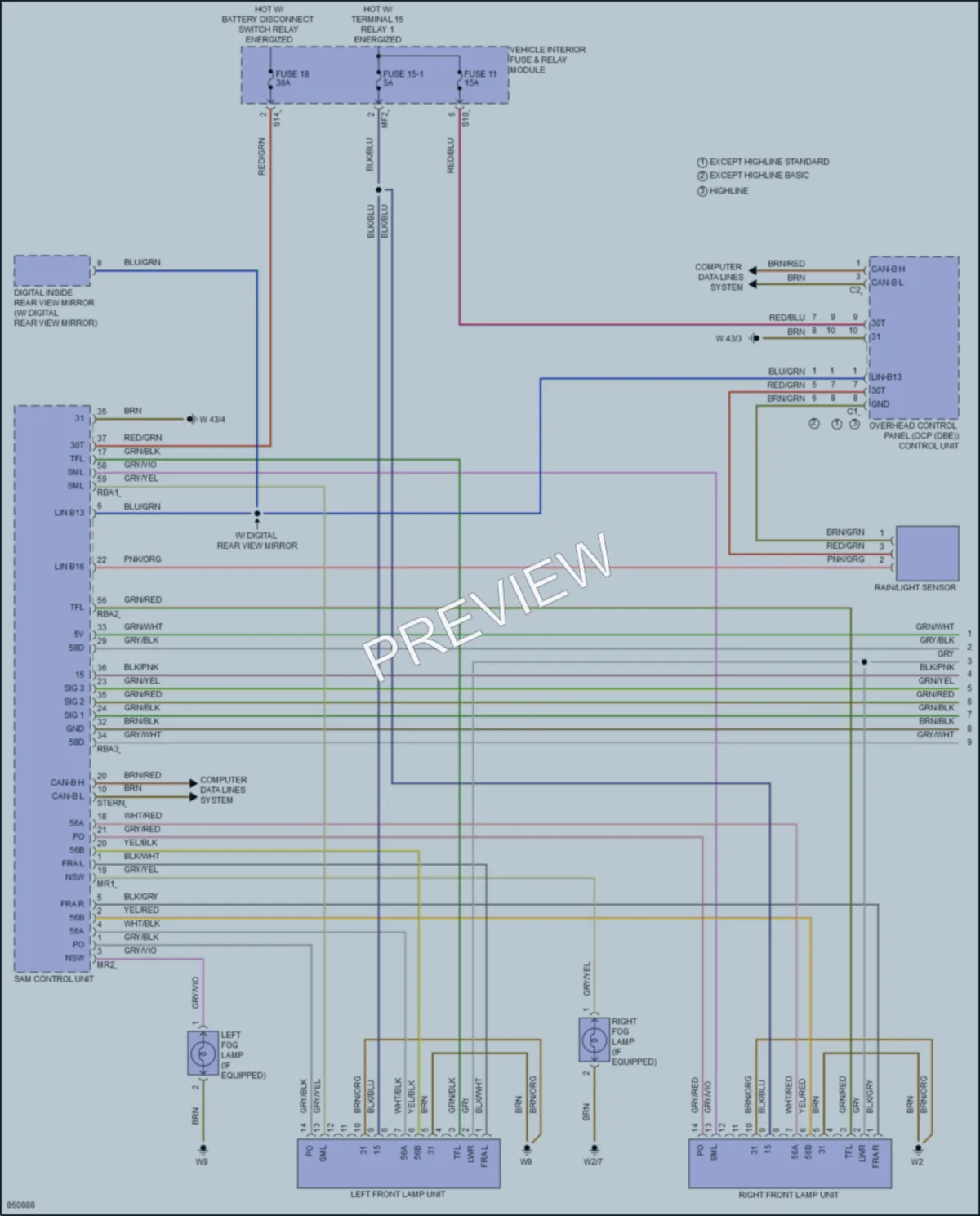 2024 MercedesBenz eSprinter Headlights wiring diagram preview