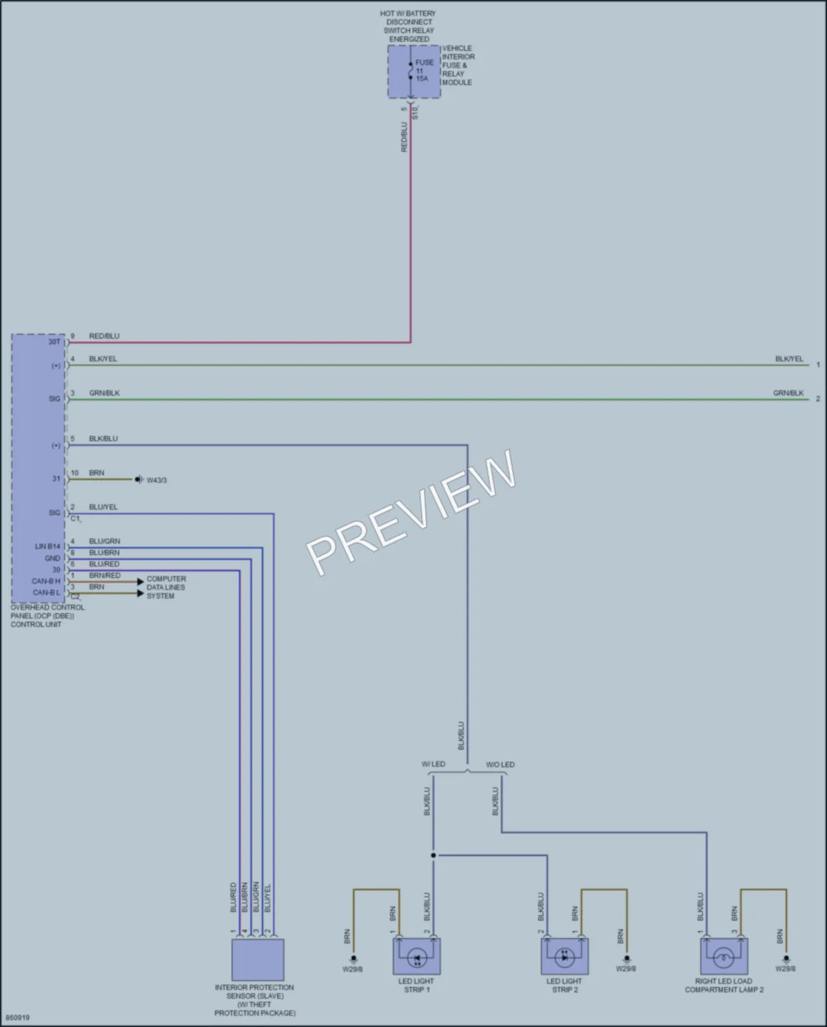 2024 MercedesBenz eSprinter Interior Lights wiring diagram preview