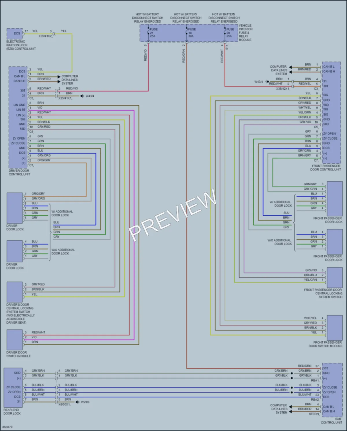 2024 MercedesBenz eSprinter Power Door Locks wiring diagram preview