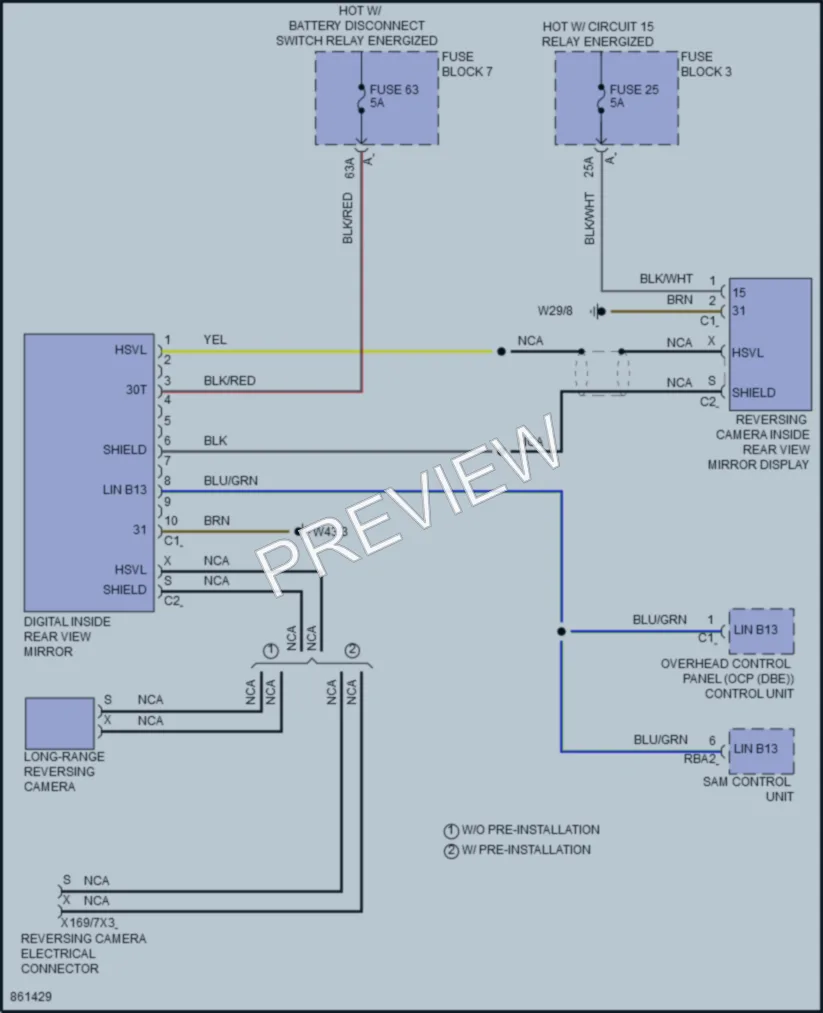 2024 MercedesBenz eSprinter Power Mirrors wiring diagram preview