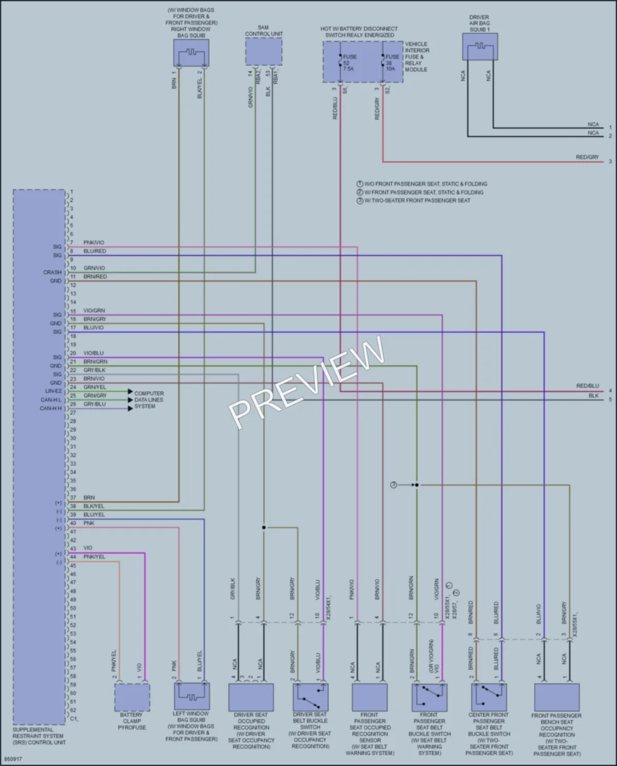 2024 MercedesBenz eSprinter Supplemental Restraints wiring diagram preview