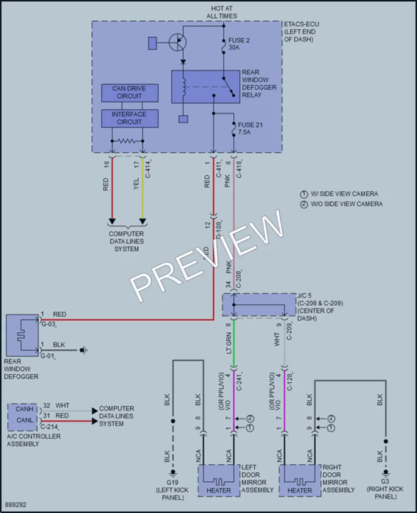 2024 Mitsubishi EclipseCross Defoggers Wiring Diagrams protected preview
