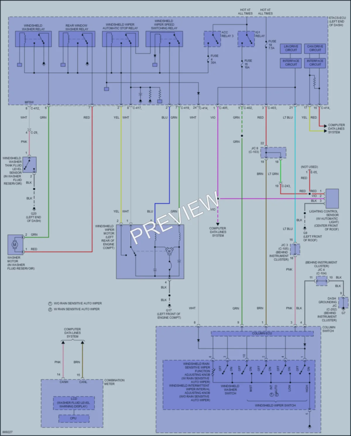 2024 Mitsubishi EclipseCross Wiper Washer wiring diagram preview
