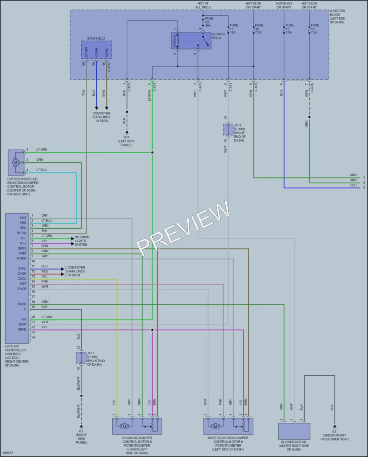 2024 Mitsubishi Mirage Air Conditioning wiring diagram preview
