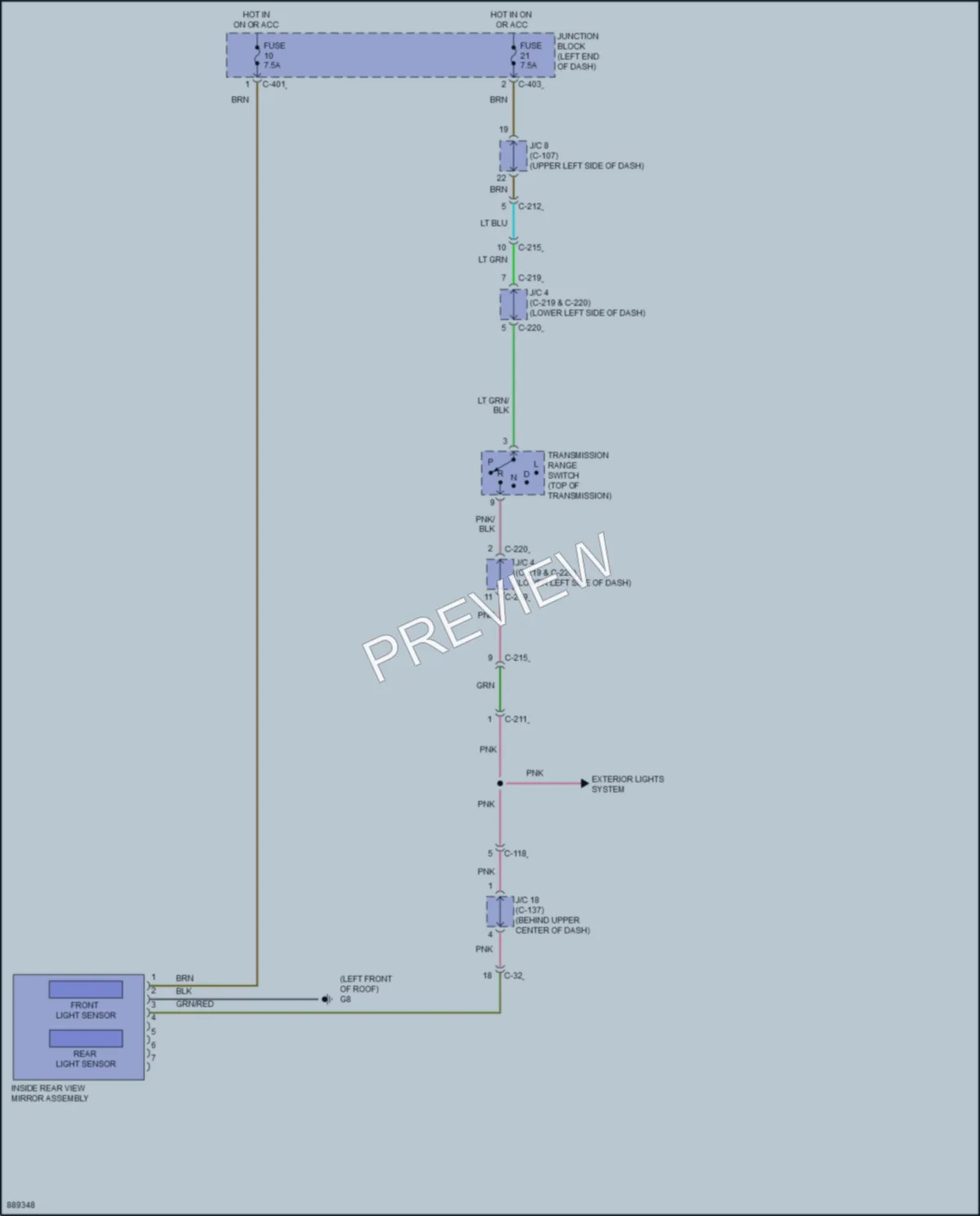 2024 Mitsubishi Mirage Power Mirrors wiring diagram preview